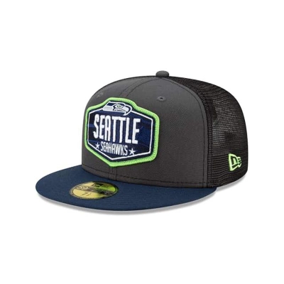 Seattle Seahawks Gorra | New Era NFL Draft 59fifty Fitted Cap Mexico - Grises
